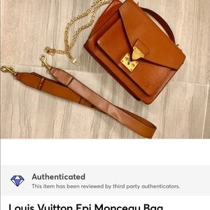 Louis Vuitton Epi Monceau bag caramel authentic